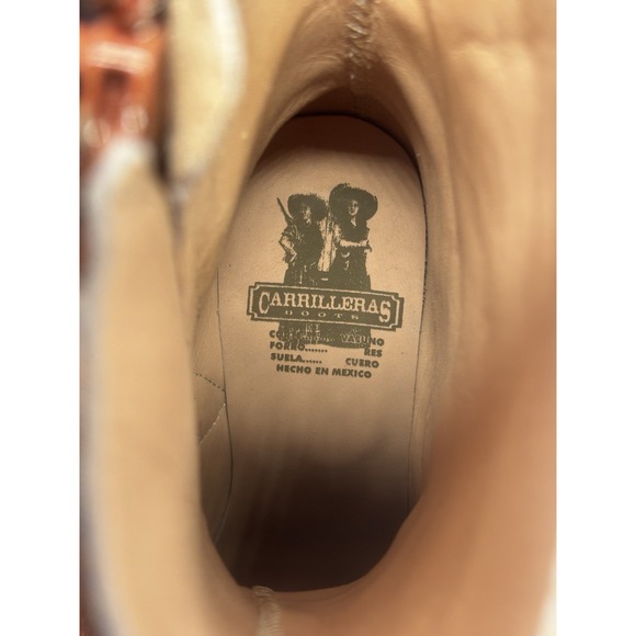 Carrilleras Boots Crocodile 7 Embossed Embroidered Pointed‎ Toe Cowgirl Heels - Picture 8 of 16